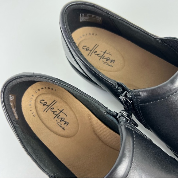 Clarks Channing Essa Black Zip Loafer Shootie 6.5 - Picture 10 of 16